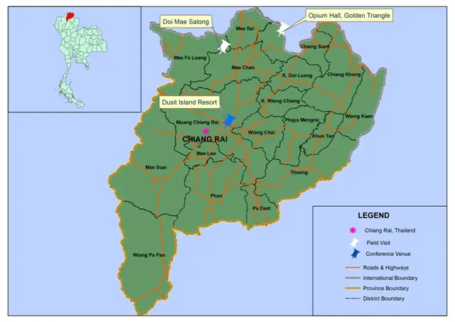 Map of Chiang Rai, Thailand