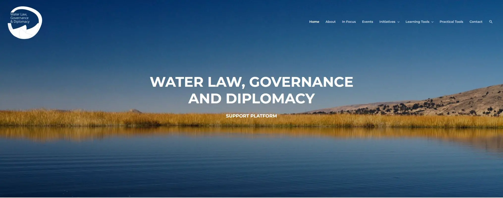 WaDi-Water Law, Governance and Diplomacy portal, homepage 