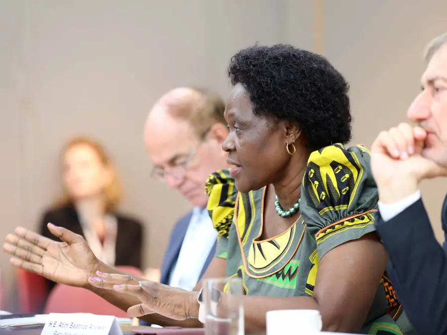 Beatrice Atim Anywar, Minister of State for Environment of Uganda speaks at an invitation-only meeting